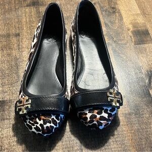 Tory Burch Black and Leopard Flats